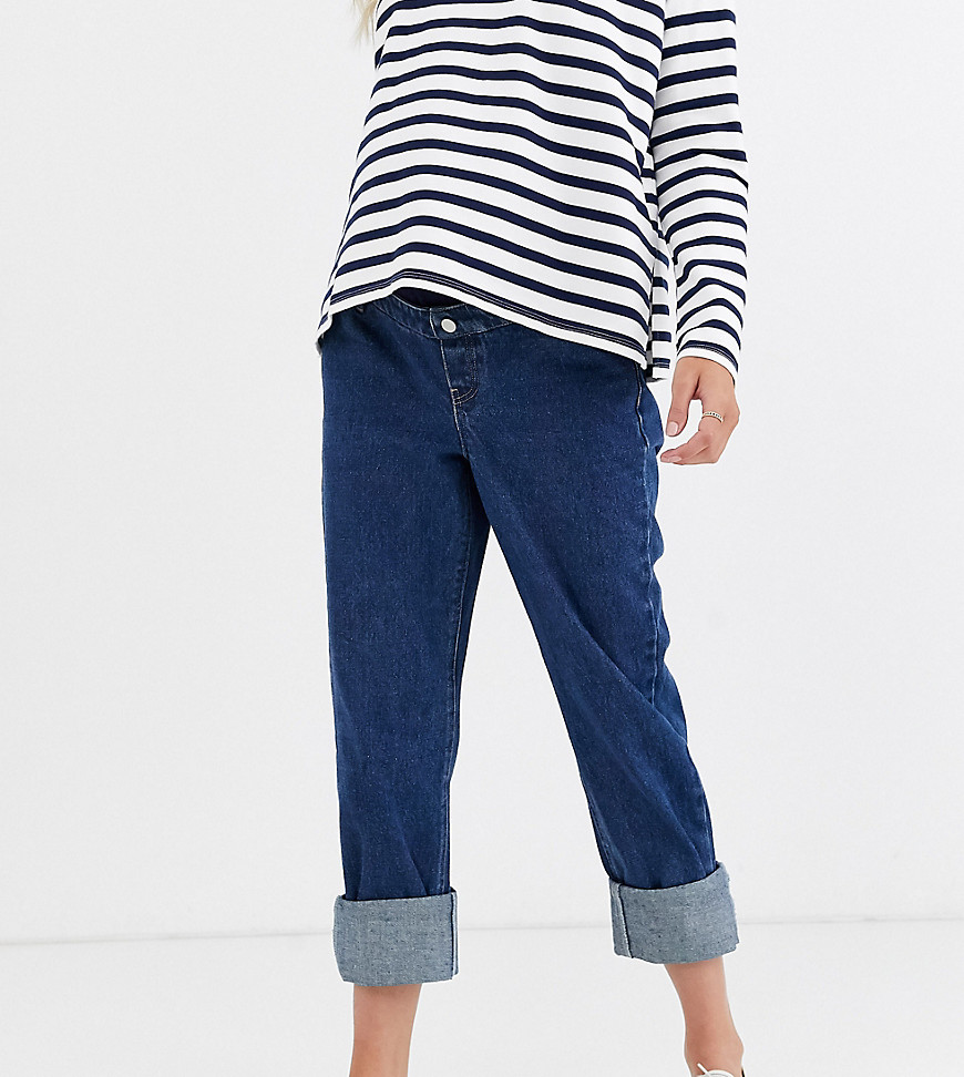 Urban Bliss – Mammakläder – Straight jeans med avslappnad passform och uppvikta ben-Blå