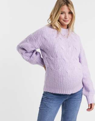 purple cable knit jumper