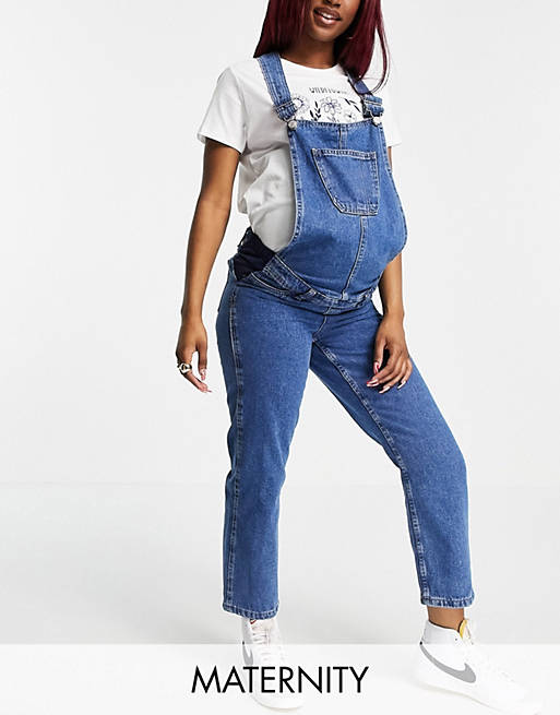 Urban Bliss Maternity dungarees in mid wash