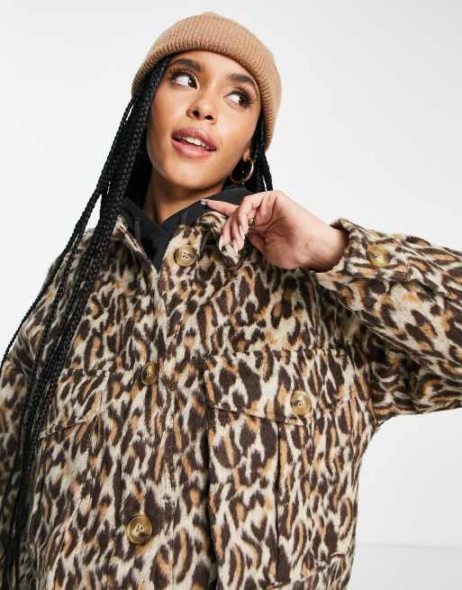 Urban Bliss Maternity oversized jacket in leopard print