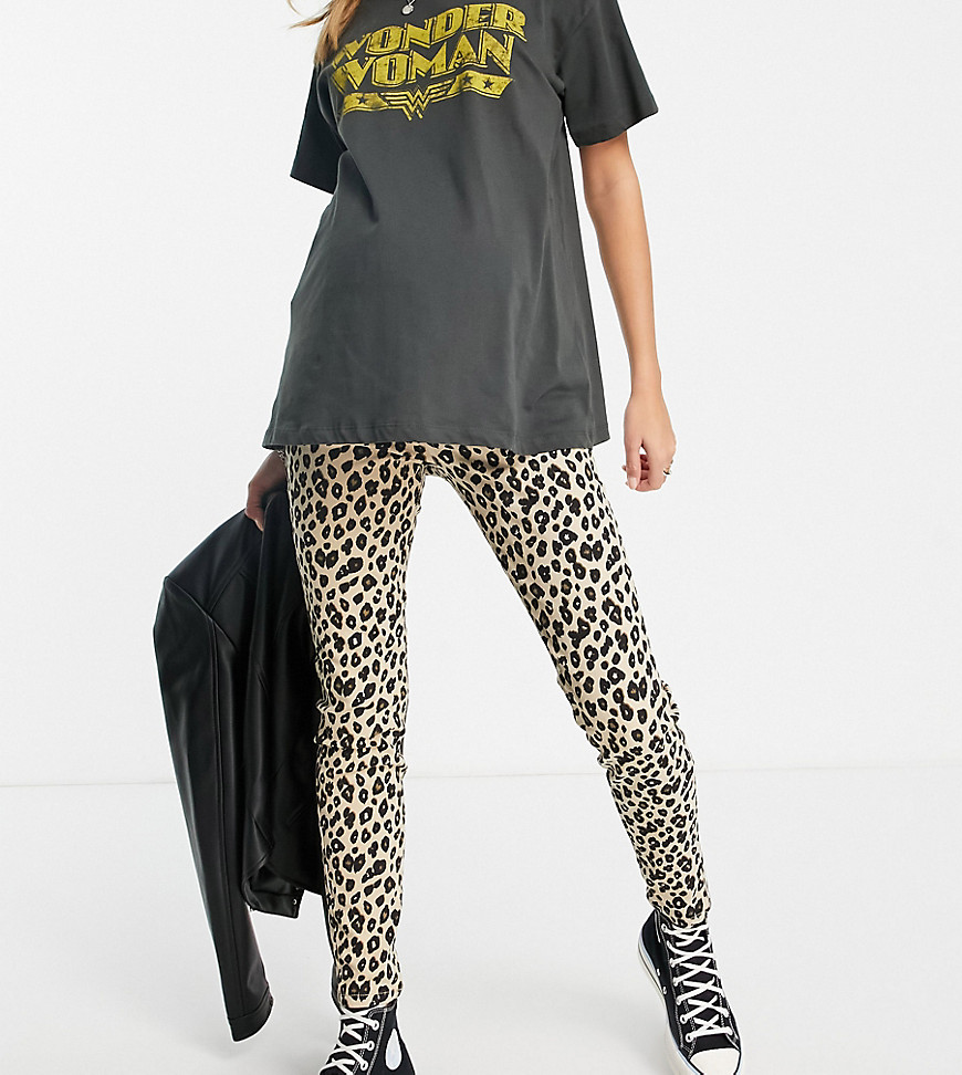 Urban Bliss Maternity skinny jean in leopard print-Multi