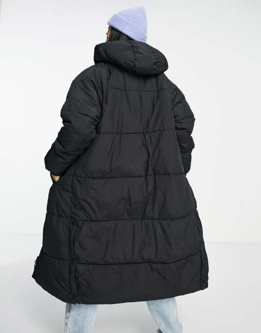 Urban Bliss Plus long puffer coat in black, ASOS