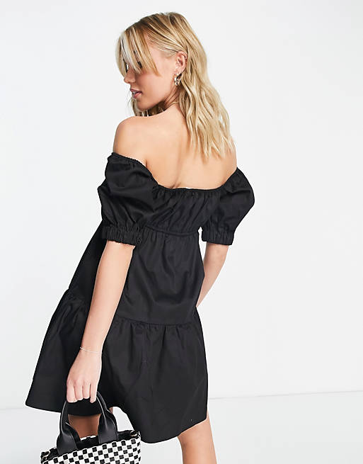  Urban Bliss mini smock dress in black 