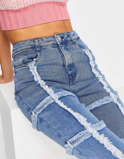 Rebellious Fashion jeans with contrast detail in blue