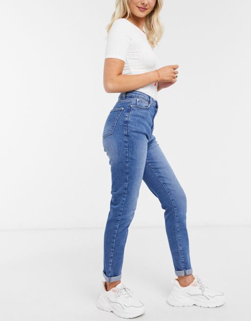 Urban Bliss mom jeans in mid wash