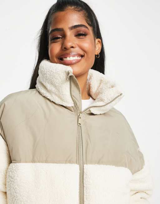 Urban Bliss padded fleece jacket in cream