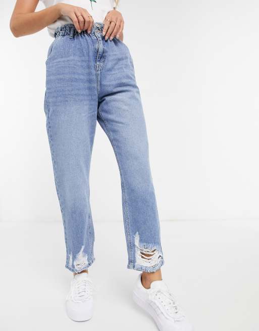 Paperbag mom jeans discount