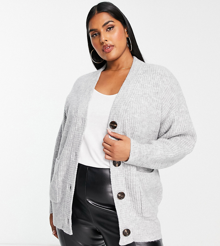 Urban Bliss Plus button up cardigan in gray