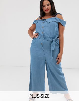 plus size chambray jumpsuit