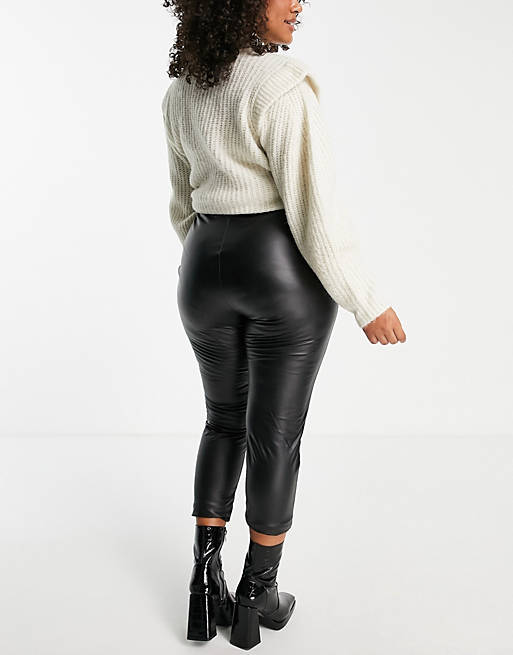 Women Urban Bliss Plus faux leather legging in black 