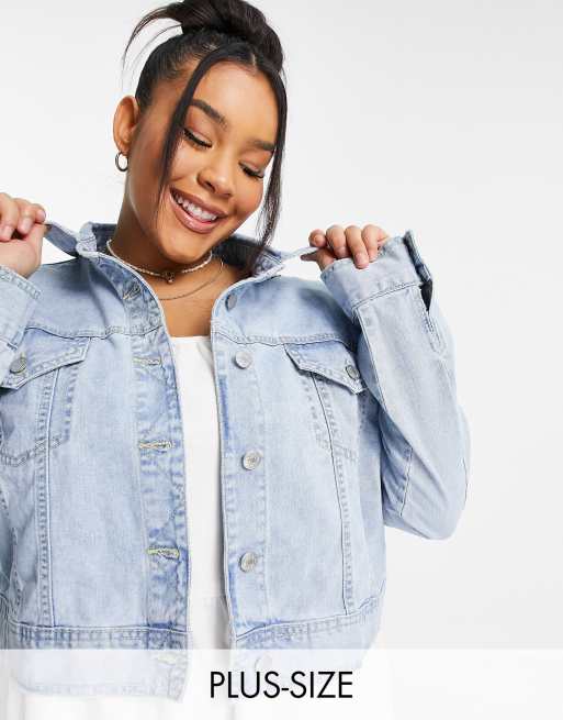 Urban Bliss Plus Giacca di jeans lavaggio blu chiaro ASOS
