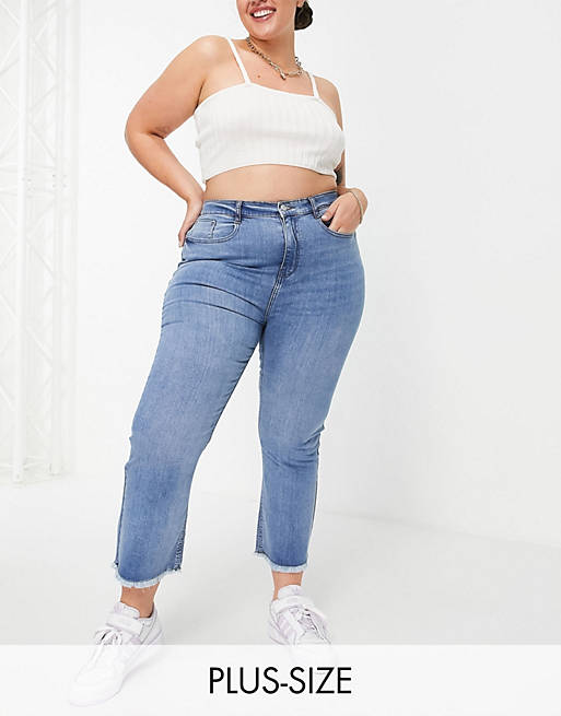 Jeans Urban Bliss Plus high rise cropped flared jeans in bleach wash 