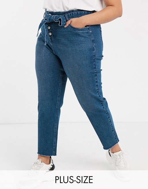 Urban Bliss Plus high waist skinny jeans with removable tie belt