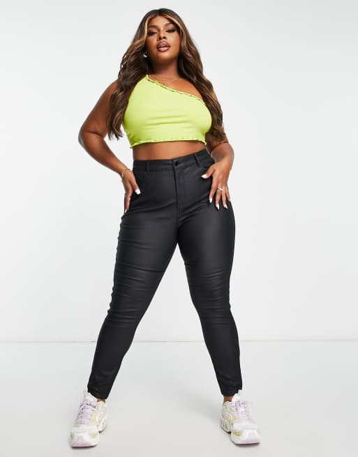 Urban Bliss Plus Jean skinny enduit Noir ASOS