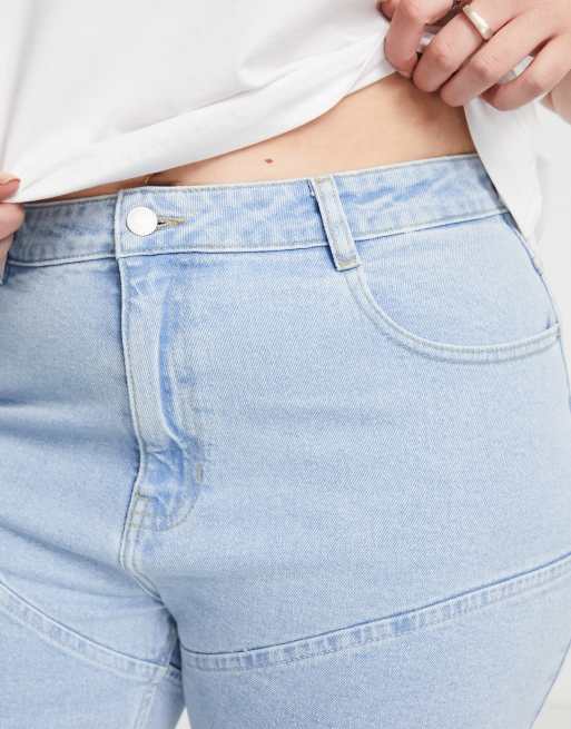 Urban Bliss Plus - Jeans dritti lavaggio candeggiato con cuciture a punto sella, 2 di 4