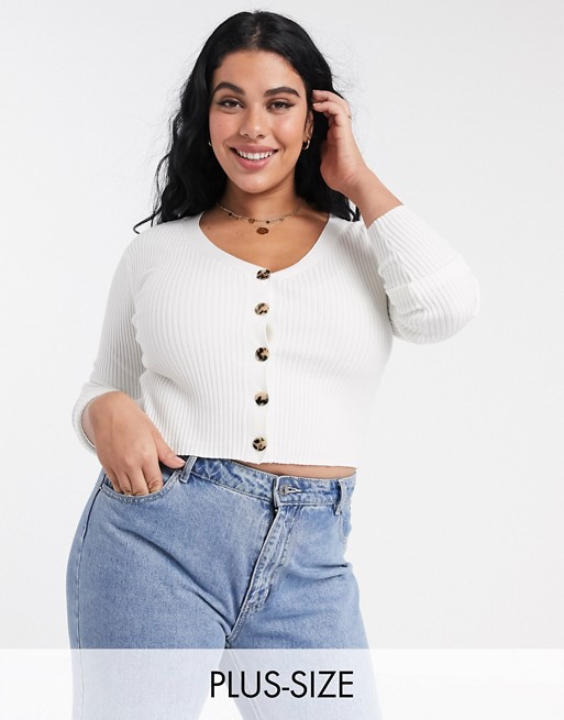Urban Bliss Plus knitted top with buttons