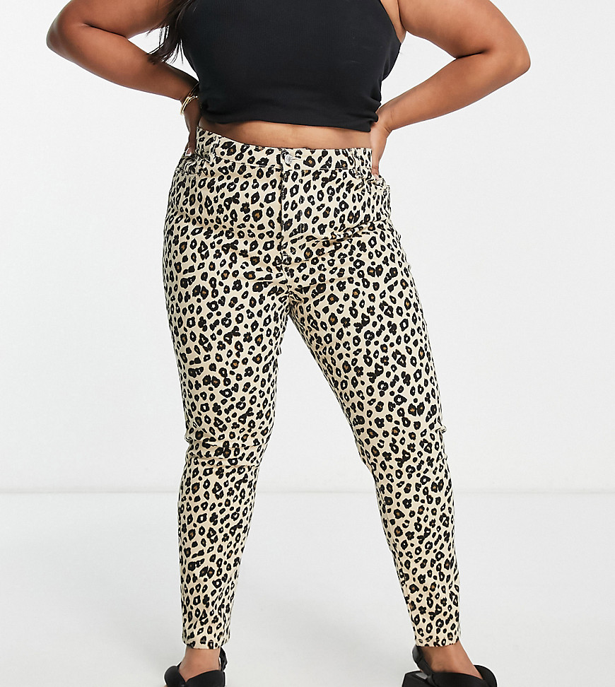 Urban Bliss Plus Leopard Print Jeans In Multi-brown