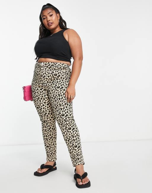 Plus size animal print hot sale pants