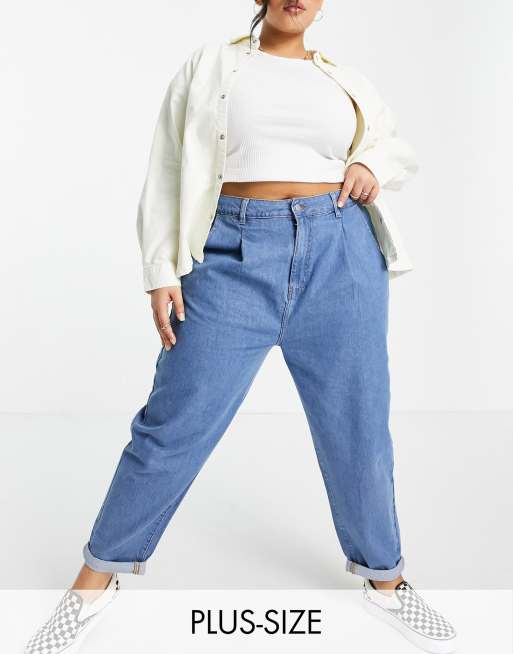 Urban Bliss Plus loose fit jeans in mid wash