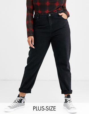 black plus size mom jeans