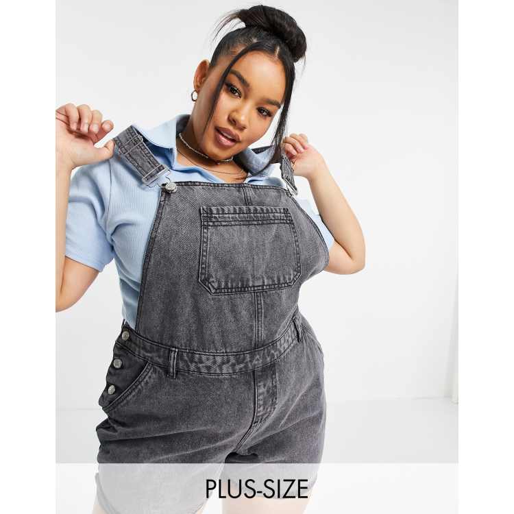 Urban Bliss Plus overalls short in wash black | ASOS