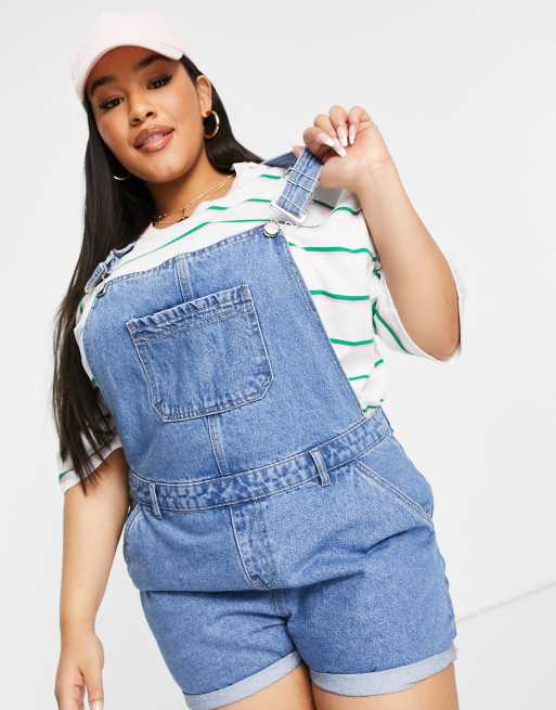 Plus size overall shorts best sale