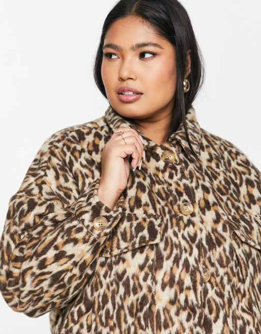 Oversized on sale leopard coat