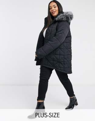 plus size black parka coat