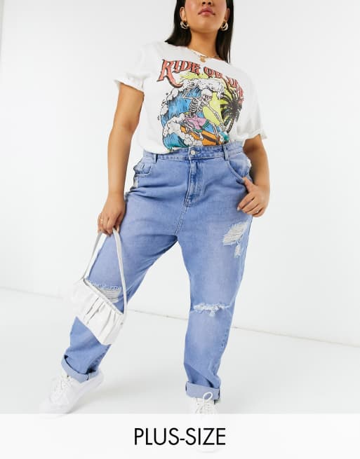 Plus size boyfriend clearance jeans