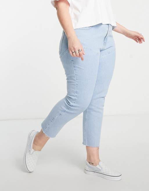 Urban Bliss Plus – Saddle – Blekta jeans med raka ben och dekorativa sömmar, 4 av 4