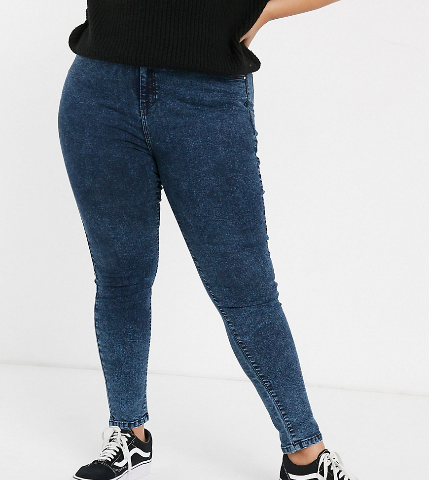 Urban Bliss Plus - Skinny jeans met hoge taille en afneembare riem-Blauw