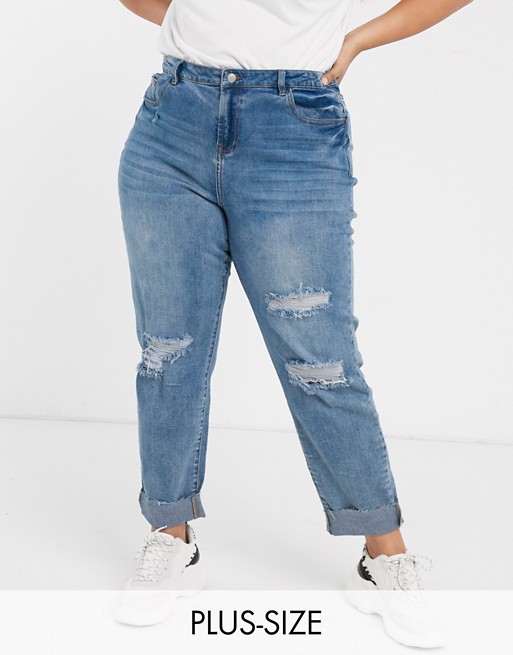 Urban Bliss Plus straight leg jeans with rips