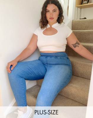 elasticated jeans plus size