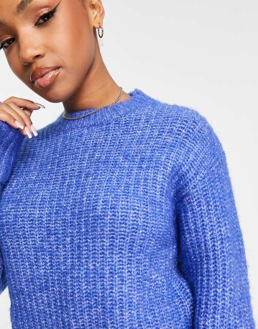 Urban Bliss relaxed jumper with turned cuff in cobalt blue, 3 of 4