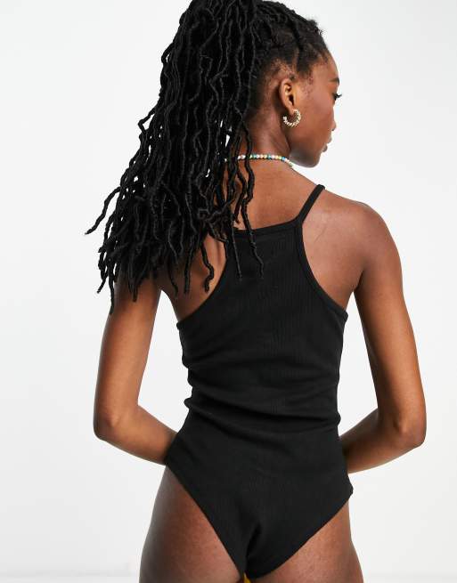 Basic Racer Back Black Bodysuit