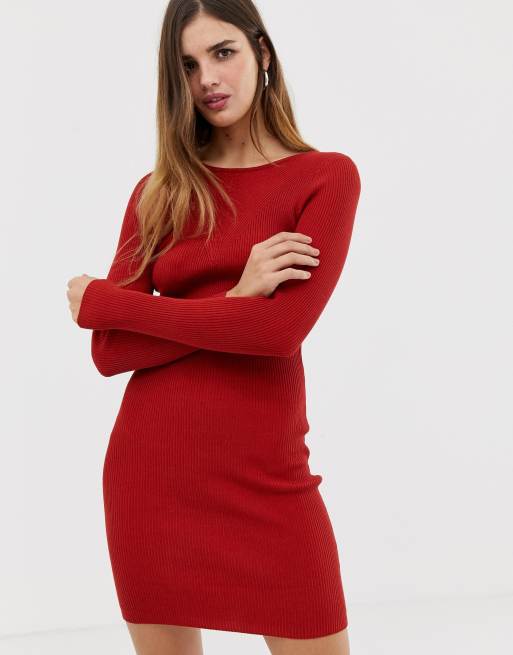 Urban Bliss Ribbed Knit Mini Dress ASOS