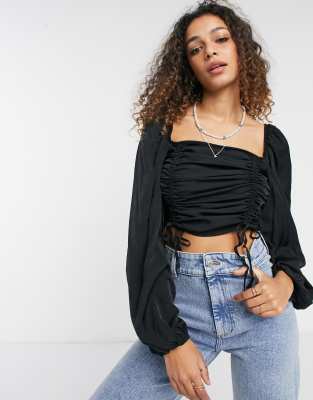 ruched crop tee