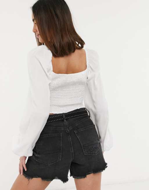 Urban Bliss ruched crop top in cream, 2 of 4