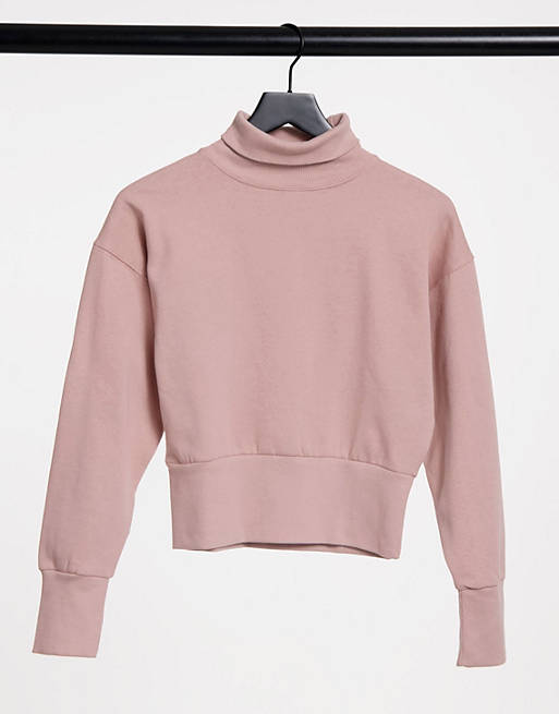 Urban Bliss set high neck sweater in dusky pink