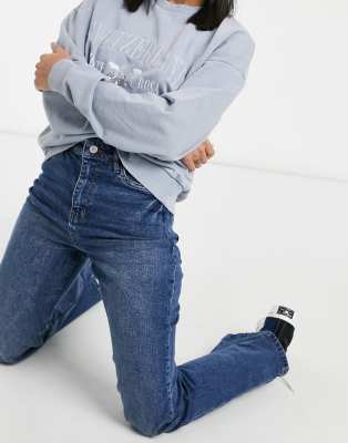 Urban Bliss Urban Bliss straight flare jean in mid wash-Blue