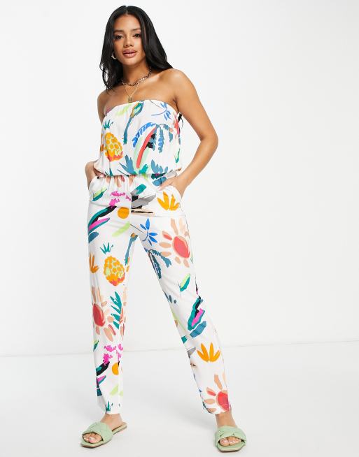 Urban Classics bandeau jumpsuit in fruit print | ASOS