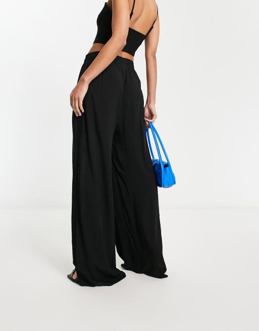 Urban Classics - Broek met wijde pijpen en stretch in zwart, 2 van 4