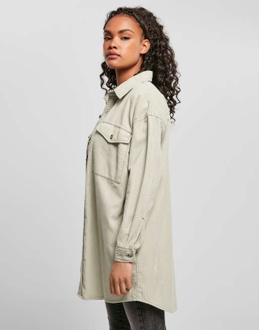 Urban Classics - Camicia giacca a maniche lunghe kaki