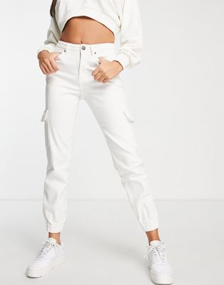 Urban Classics cargo jeans in off white