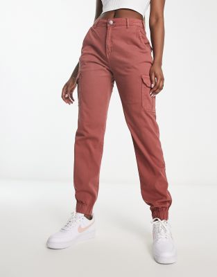 Urban Classics - Cargohose in Terracotta mit hohem Bund-Orange