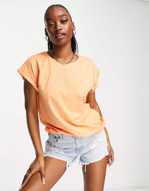 Urban Classics - Forlænget T-shirt i papayafarve