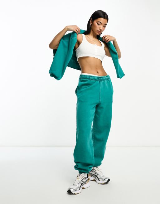 Urban Classics high waist trackies in green (part of a set)