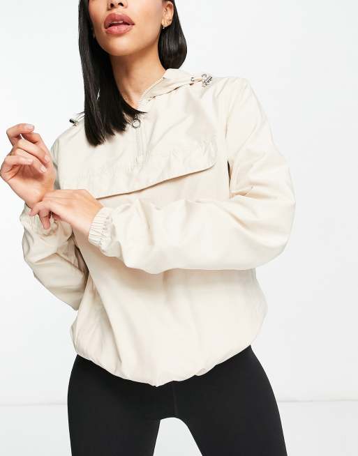 Urban Classics – Jacke zum Überziehen mit halblangem Reißverschluss in Beige, 3 von 4