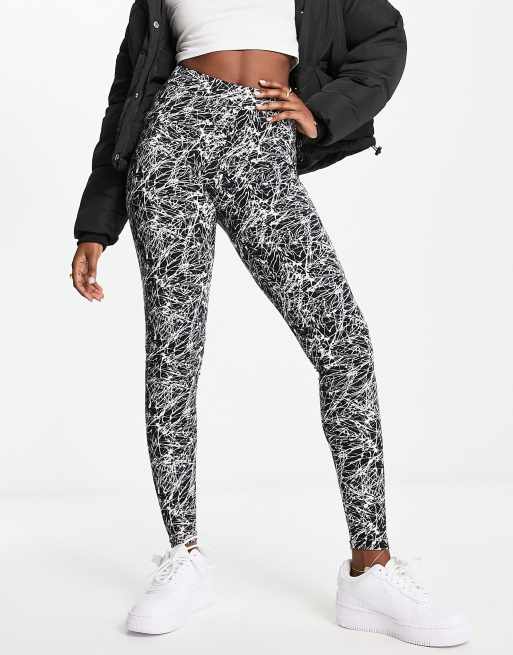 Urban Classics Legging imprim Noir et blanc