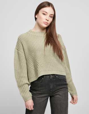 Urban Classics Urban Classics long sleeved knitted jumper in khaki-Green